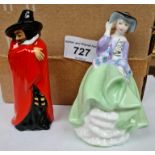 Two vintage Royal Doulton figurines; rare Guy Fawkes and a collectors club 'Top o' the Hill' figure.