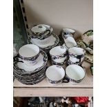 Royal Doulton art deco tea set for 10 designed by Robert Allen - 34 pieces
