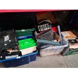 4 boxes of misc items including various games, Star Wars magazines, collectables, a Grandstand