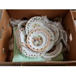 A collection of Victorian ribbon plates