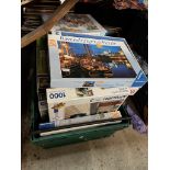 A box of jigsaw puzzles