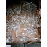 A box of mainly crystal glassware.