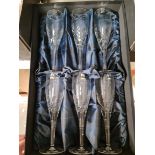 Set of six Gleneagles Edinburgh Crystal glasses - boxed
