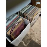 Two boxes of records.