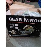 A gear winch.