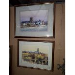 Two Brian Barlow watercolours.