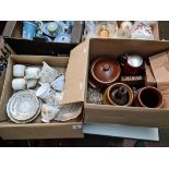 A Majestic tea set and a box of stoneware etc.