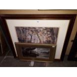 A watercolour, signed Pemson together with an oil on board signed A.S.