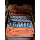 A box of 1950s - 1960s Soccer Star magazines.