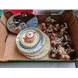 Box of ceramics inc. Hummel figures