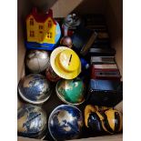 A collection of money boxes etc to include novelty, Post office, etc.