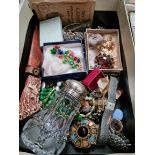 Box of costume jewellery etc.