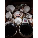Vintage teaware including Royal Albert "Masquerade" , Royal Crown Derby, Paragon, etc.