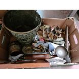 Box of brassware mainly