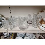 Lead crystal- 18 items including a candle lamp, bowls, vases etc