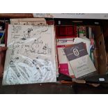 A box of misc, mainly sporting ephemera.