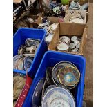 Seven boxes of mixed ceramics including jasperware, Noritake, Old Country Roses, lustre ware,