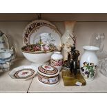 Wedgwood china etc. and a spelter figure
