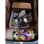 Box with vase a nd stainless steel teaset