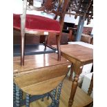 Four pieces of furniture; a painted trolley, a painted gate leg table, an Edwardian chair and a pine