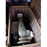 A Jones electric sewing machine with pedal, etc in case.