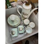 A vintage coffee set with hand painted images of Lake District. 6 cups, 6 saucers and coffee pot