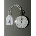 A German WWII Leonidas RLM stop watch, signed white enamel dial, outer seconds and 30 minute