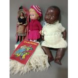 A 1930s - 1940s vintage BND London doll together with a vintage doll with sleepy eyes, clothed, a