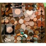 A tin of GB and world coins