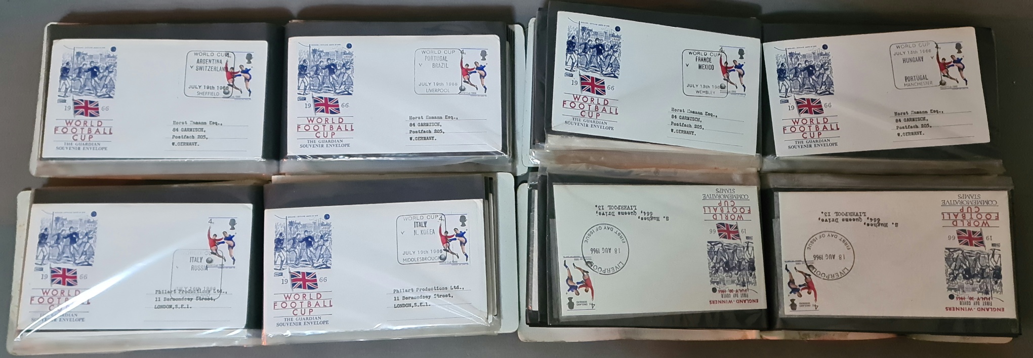 A complete collection of 1966 World Cup FDCs.