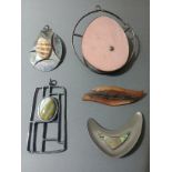 A group of five modernist brooches.