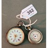 Two ladies pocket watches both marked '0.935'.