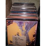 A box of approx. 90 rock and prog LPs, circa 1970s, Yes, Genesis, George Harrison, Deep Purple,