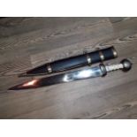 A reproduction Barnett Roman Gladius full tang hand forged sword short sword with bone handle and