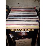 A box of approx. 100 jazz LPs, Roland Kirk, Art Blakey, Dave Brubeck, Louis Armstrong etc.