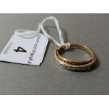 A hallmarked 9ct gold diamond half hoop with swivel band revealing 'I LOVE YOU', gross wt. 3.1g.