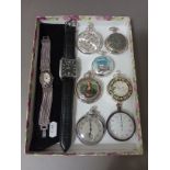 A collection of watches and pocket watches to include Smiths Empire, etc.