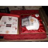 A Manchester United whiskey decanter commemorating the 25th Anniversary of the European Champions