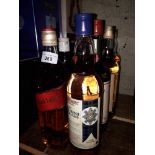 A selection of 10 bottles of whisky to include Red Label, Scotcrest "The Black Watch", Haig,