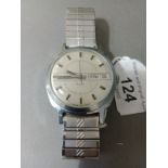 A 1966 Sekonda British/Russian collaboration wristwatch with fixo-flex strap. 26 jewels, day/date