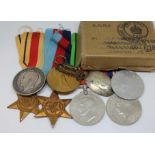 A WWI pair comprising Victory and British war medals awarded to M.21398 T. ROBERTS. E.R.A. 2 R.N.