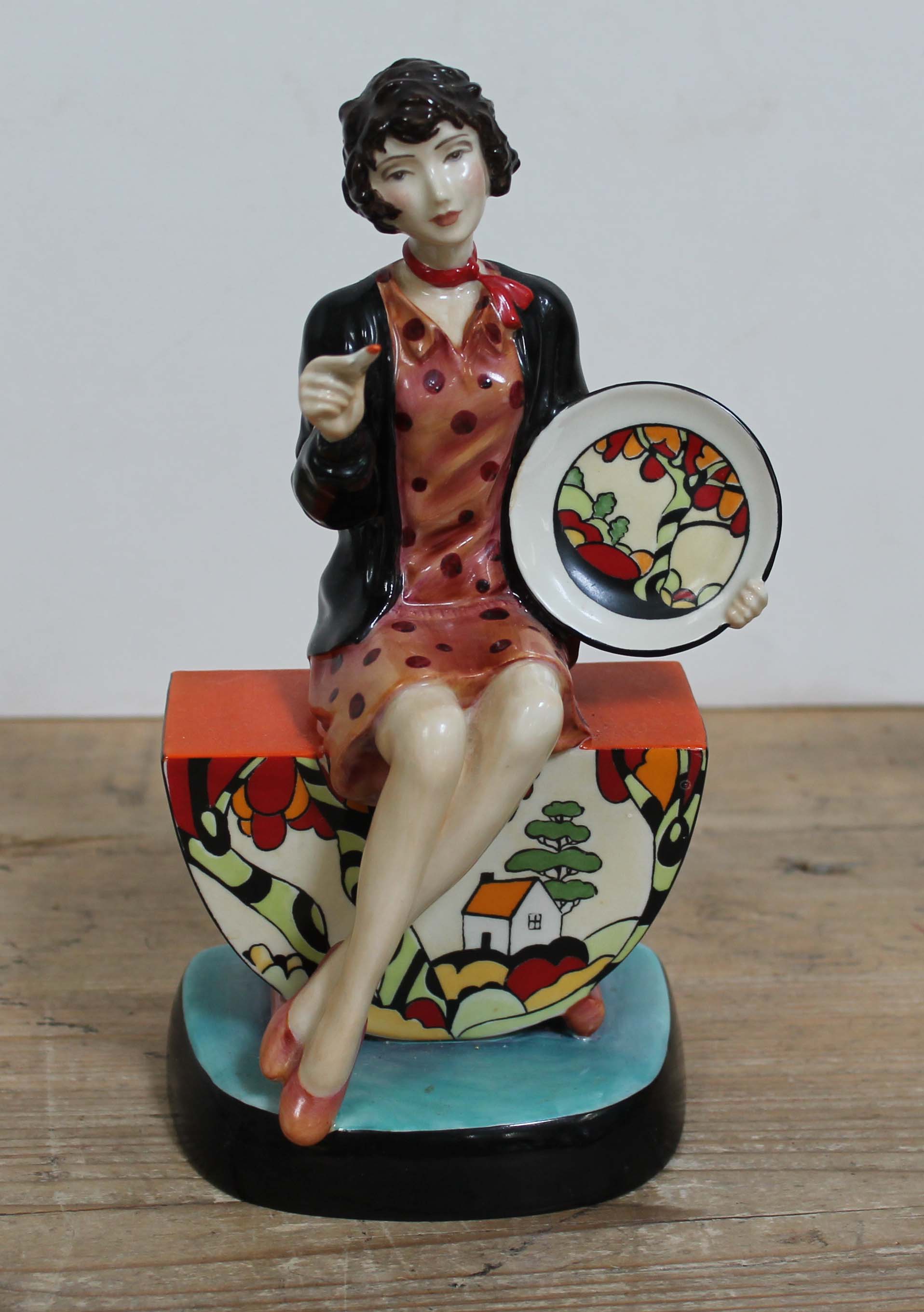A Peggy Davies Ceramics figure "Clarice Cliff The Artisan", height 22cm.