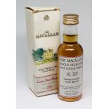 Macallan limited edition miniature 26 year old single malt scotch whisky.