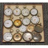 A tray of assorted pocket watch including pair cased watches etc. spares and repairs.