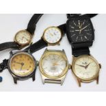 A mixed lot of mainly mechanical watches comprising his and hers Mudu Doublematic, a Services