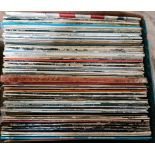 A box of approx. 70 rock, folk and prog LPs including Mott the Hoople, jimi Hendrix, Renaissance,