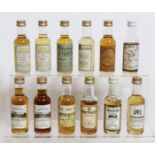 12x scotch whisky miniatures comprising two Blackadder Limited Editions Natural Strength 1976