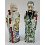 A pair of Chinese porcelain figures, height 42cm.