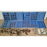 A collection of coins including four Whitman folders; pennies no. 4 - 1930, pennies 1902 - 1929,