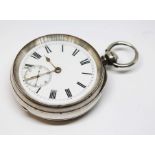 A hallmarked silver pocket watch, diameter 52mm.